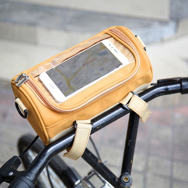 防水バイクの自転車のノバッグ-フロントチューブバッグは自転車の保管バッグ取り外し可能なショルダーストラップ-ポータブルバイクパニエチw/タッチパネル電話ホルダー