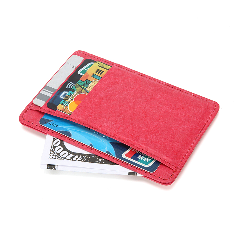 薄型RFIDブロックカードホルダーミニマルなトタイベックフロントポケット財布女性