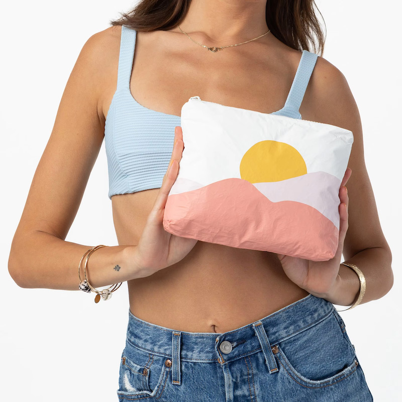 カスタムプリント防水Tyvek®ウェット/ドライコスメティックバッグ - 軽量小型ビーチポーチ