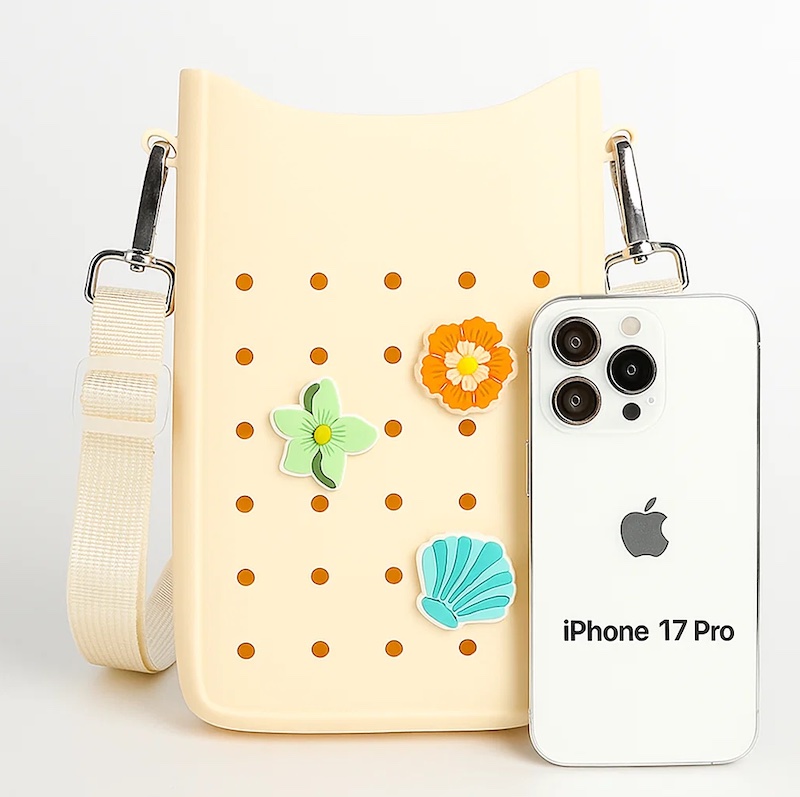 女の子用キャンディ柄シリコンショルダーバッグ（iPhone 17、Pro、Pro Max対応） - 防水、ポータブル、オールシーズン対応のクロスボディバッグ